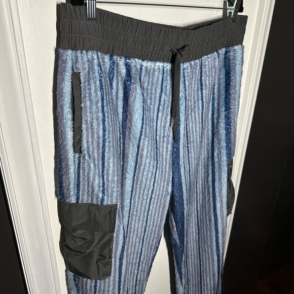 Tru Kolors Blue Striped Fleece Joggers Pants Size XXL Sherpa Men's Matching - Picture 3 of 11